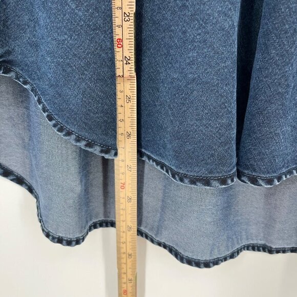 Soft Surroundings Womens Chambray Pullover Top Size S Petite Roll Tab Oversized - Picture 10 of 12